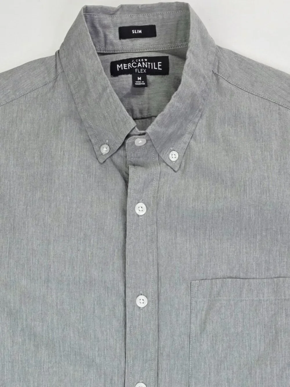 J. Crew Mercantile Flex Slim Mens Size Medium Gray Long Sleeve Button Down Shirt
